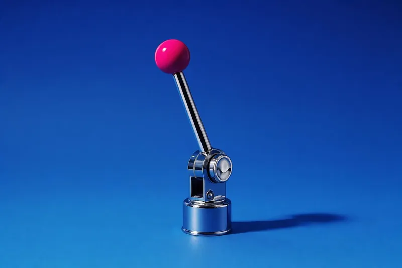 Chrome slot machine lever with a magenta ball knob (AI-generated image)